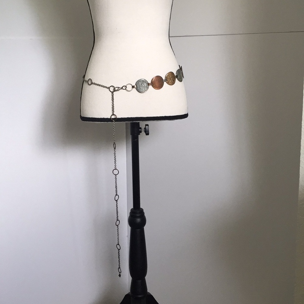 BRONZE &SILVER TONE CHAIN BELT